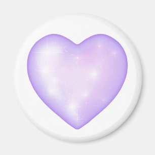 light purple snowflake & glittering heart magnet