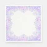 light purple snowflake &amp; glittering heart napkins