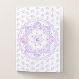 light purple snowflake & glittering heart pocket folder