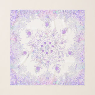 light purple snowflake & glittering heart scarf