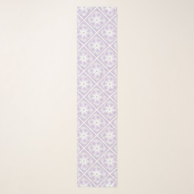 light purple snowflake & glittering heart scarf (Front)