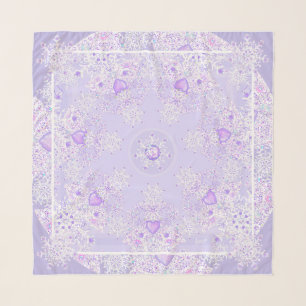 light purple snowflake & glittering heart scarf