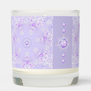 light purple snowflake & glittering heart scented candle