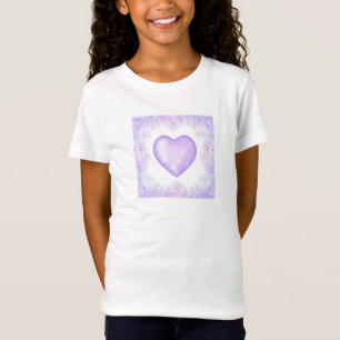 light purple snowflake & glittering heart T-Shirt