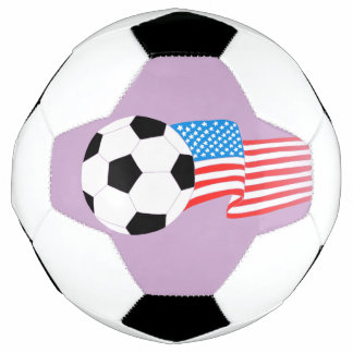 Light Purple Soccer Ball Design With American Flag