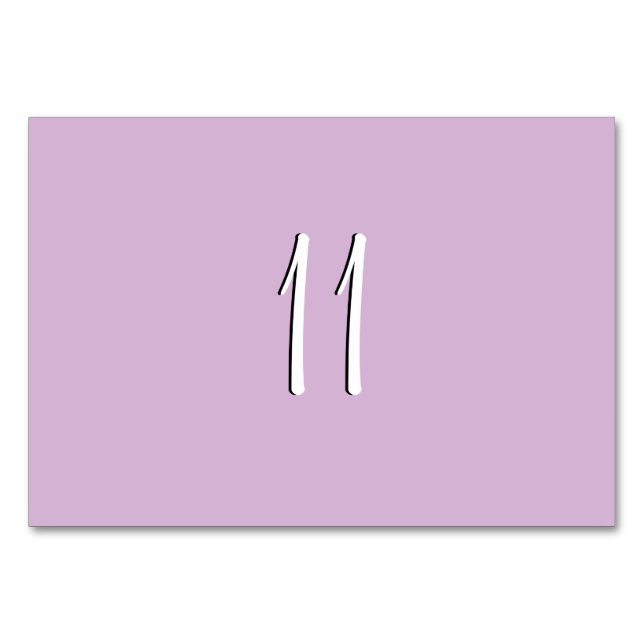 Light Purple Table Placecards Number (Front)