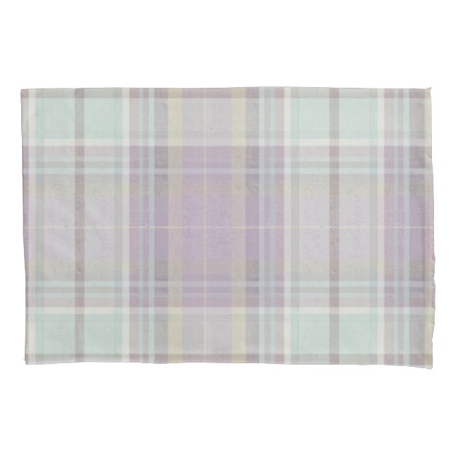 Light Purple Teal Plaid Tartan Pattern  Pillow Case (Front)
