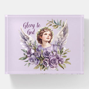 Light purple themed Angel Paperweight