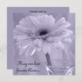 Light Purple Tinted Daisy Wedding Invitation