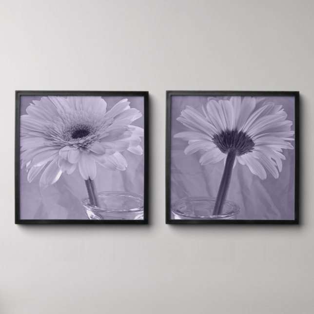 Light Purple Tinted Gerber Daisy Flower Peel And Stick Photo Tile (Front Set)