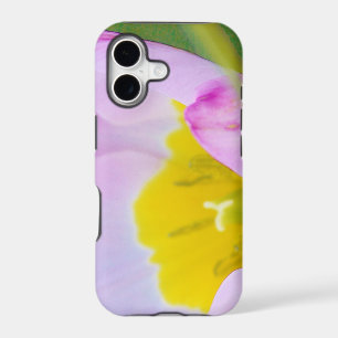light purple tulip flower in green background. iPhone 17 case