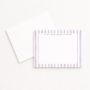 Light Purple Watercolor Striped Note Card