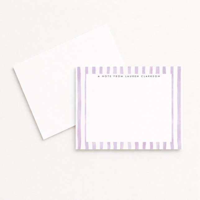 Light Purple Watercolor Striped Note Card (Creator Uploaded)
