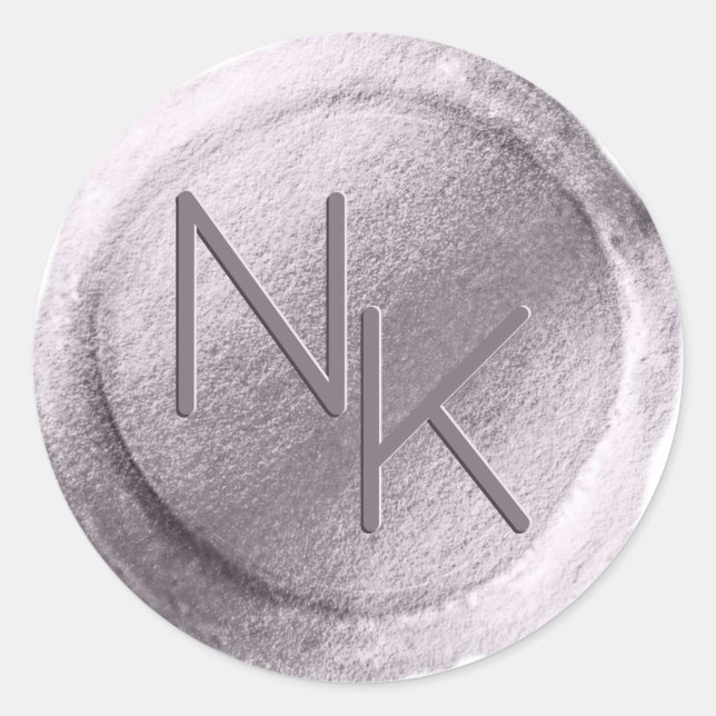 Light Purple Wax Seal Initials Envelope Sticker (Front)