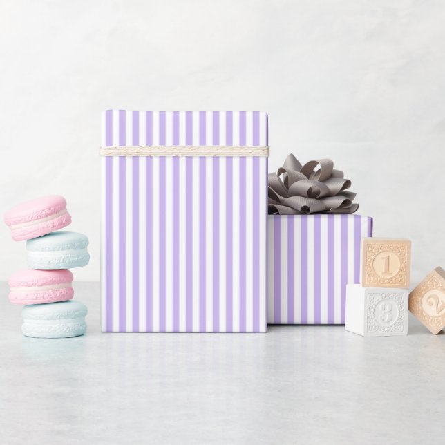 Light Purple & White Stripes Wrapping Paper (Baby Shower)