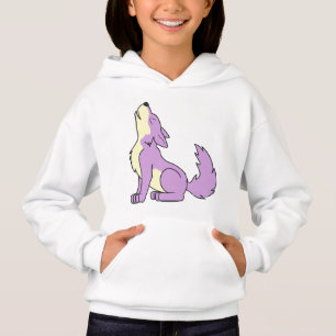 Light Purple Wolf Pup Howling Hoodie