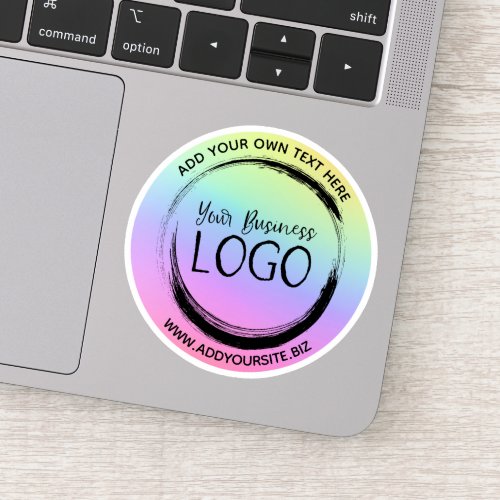 Light Rainbow Ombre Business Logo Circle Sticker