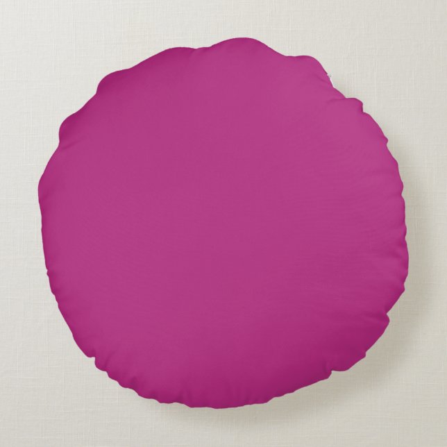 Light Raspberry Solid Color Round Pillow (Back)