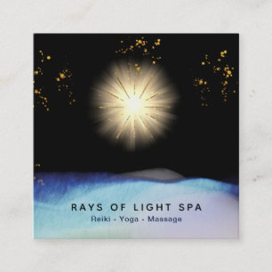 *~* Light Rays Healing Universe Energy Stars Square Business Card