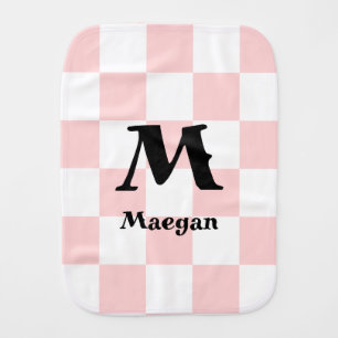 Light Red Checkered Pattern Background Burp Cloth