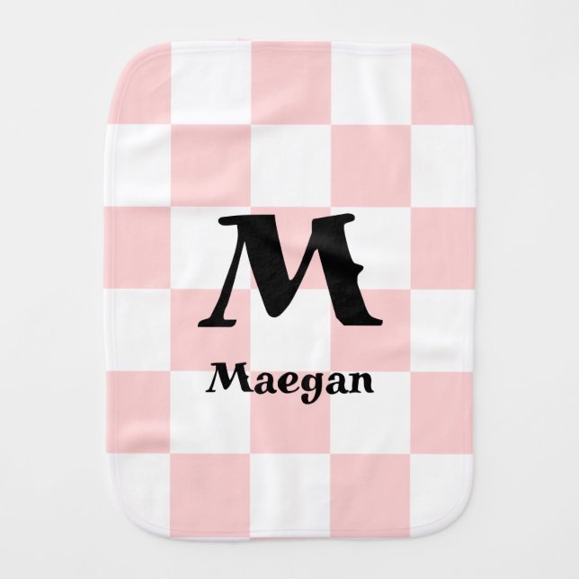 Light Red Checkered Pattern Background Burp Cloth (Front)