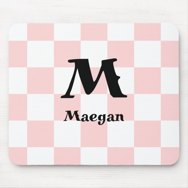 Light Red Checkered Pattern Background Mousepad (Front)
