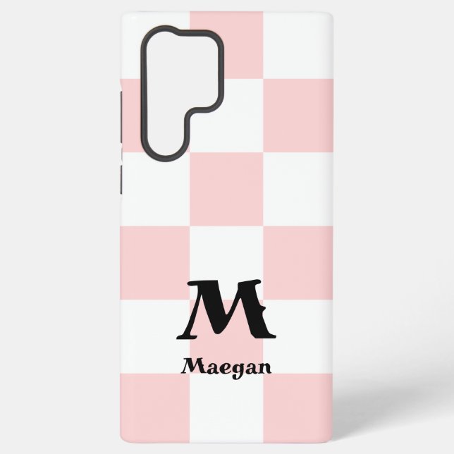 Light Red Checkered Pattern Background Samsung Galaxy Case (Back)