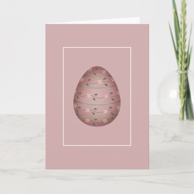 Light Red Decorated Easter Egg d2 Greeting Card (Front)