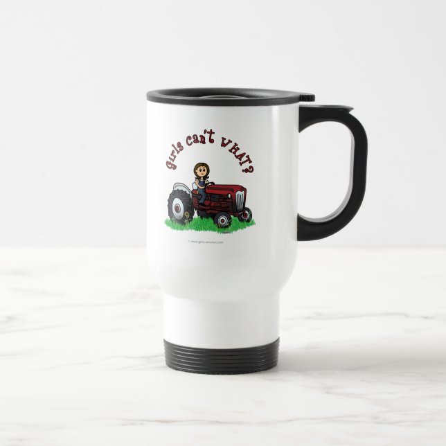 Light Red Farmer Girl Travel Mug (Right)