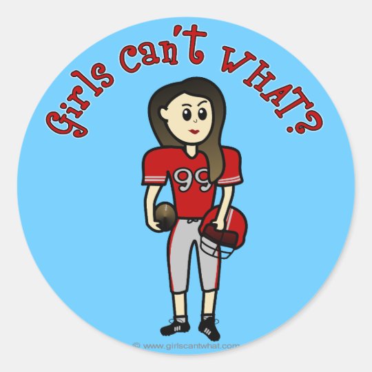 Light Red Football Classic Round Sticker