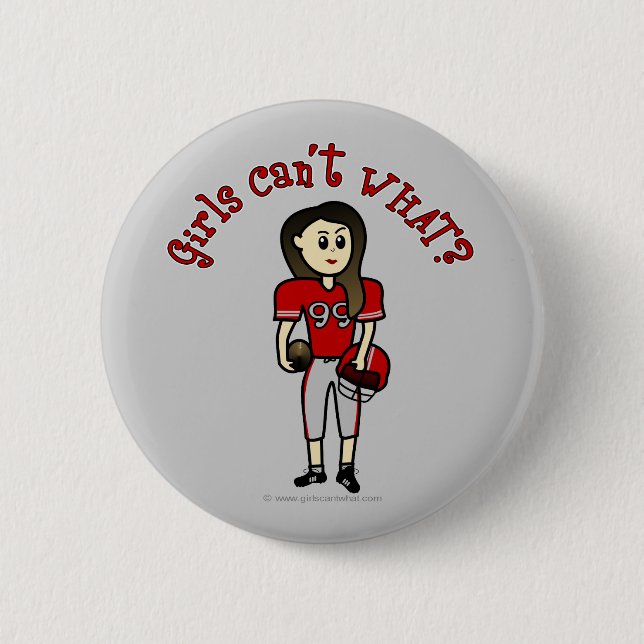 Light Red Football Pinback Button (Front)