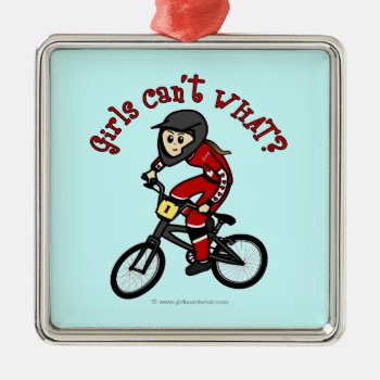 Light Red Girls Bmx Metal Ornament by girlscantwhat at Zazzle