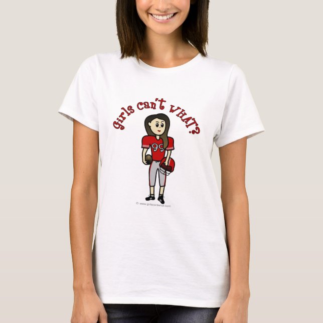 Light Red Girls Football T-Shirt (Front)