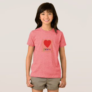 Light Red "Peace" T-shirt with Red Heart Tri-Blend Shirt