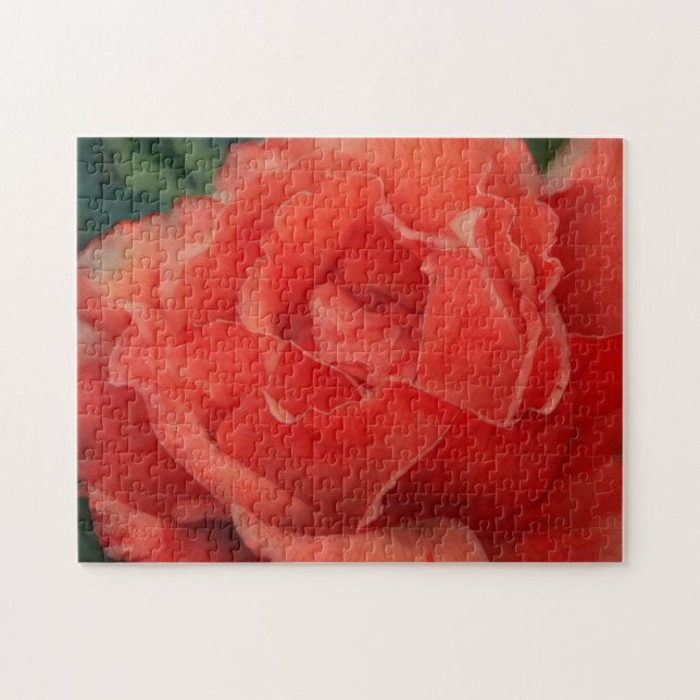 Light Red Rose Flower Art Puzzle (Horizontal)