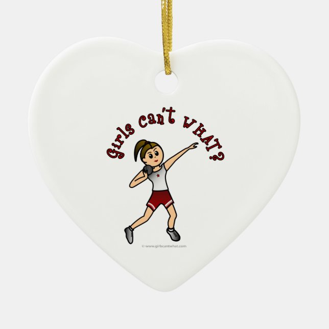 Light Red Shot Put Ceramic Ornament (Front)