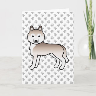 Light Red Siberian Husky Cute Cartoon Dog Card