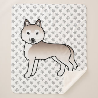 Light Red Siberian Husky Cute Cartoon Dog Sherpa Blanket