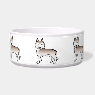 Light Red Siberian Husky Cute Cartoon Dogs Bowl