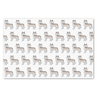 Light Red Siberian Husky Cute Dog Pattern Tissue Paper
