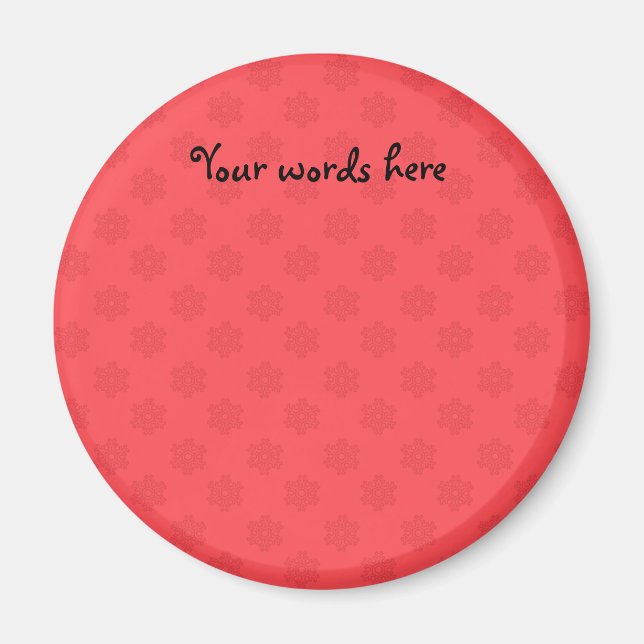 Light red snowflakes pattern magnet (Front)