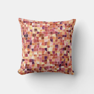 Light Red, Yellow vintage background with rectangl Throw Pillow