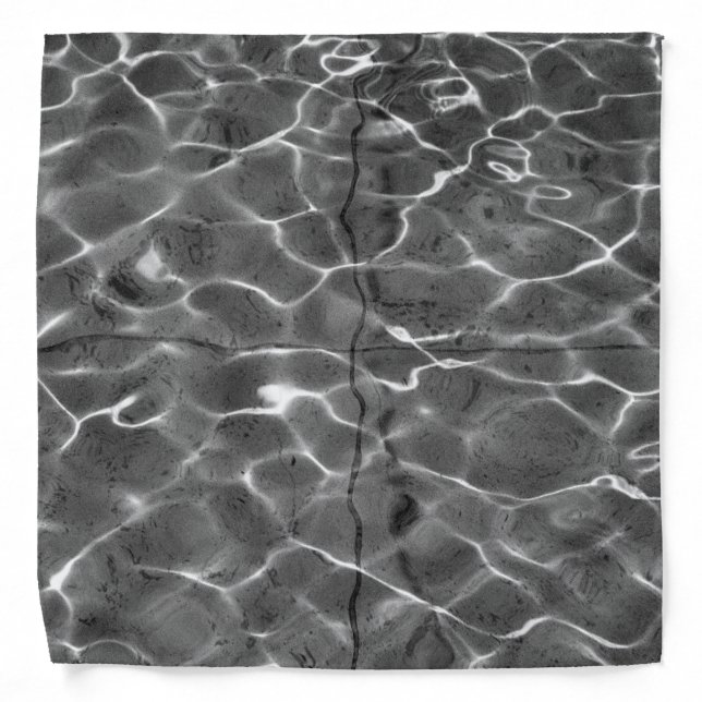 Light Reflections On Water: Black & White Bandana (Front)