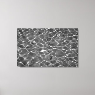 Light Reflections On Water: Black & White Canvas Print