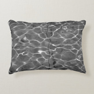 Light Reflections On Water: Black & White Decorative Pillow