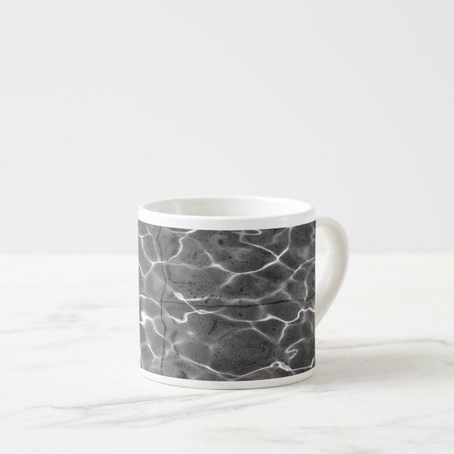 Light Reflections On Water: Black & White Espresso Cup (Front Right)