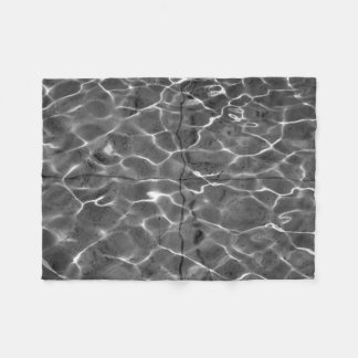 Light Reflections On Water: Black & White Fleece Blanket