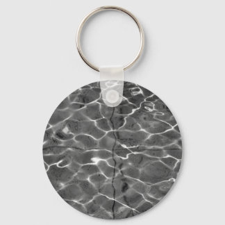 Light Reflections On Water: Black & White Keychain