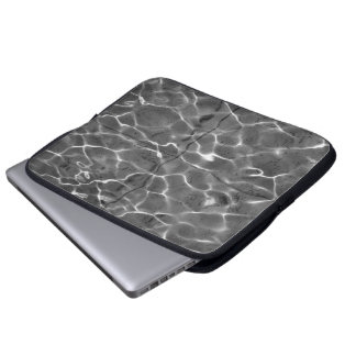 Light Reflections On Water: Black & White Laptop Sleeve