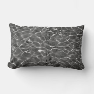Light Reflections On Water: Black & White Lumbar Pillow